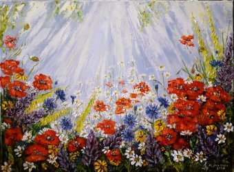 Peinture "Couleurs d'été", peintre Nadiya Ulyanich huile toile à la Jose Art Gallery