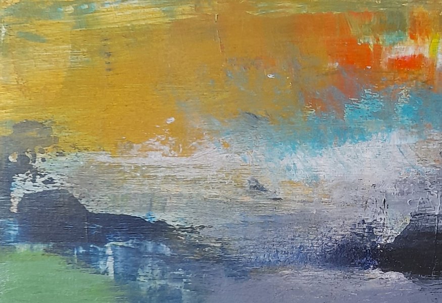 Дополнительное изображение 3: Абстракционизм Пейзаж Живопись "Маленькие летние желания II" живописец Roser JB смешанная техника дерево 