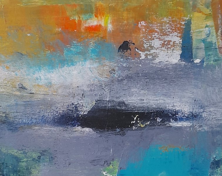 Дополнительное изображение 4: Абстракционизм Пейзаж Живопись "Маленькие летние желания II" живописец Roser JB смешанная техника дерево 