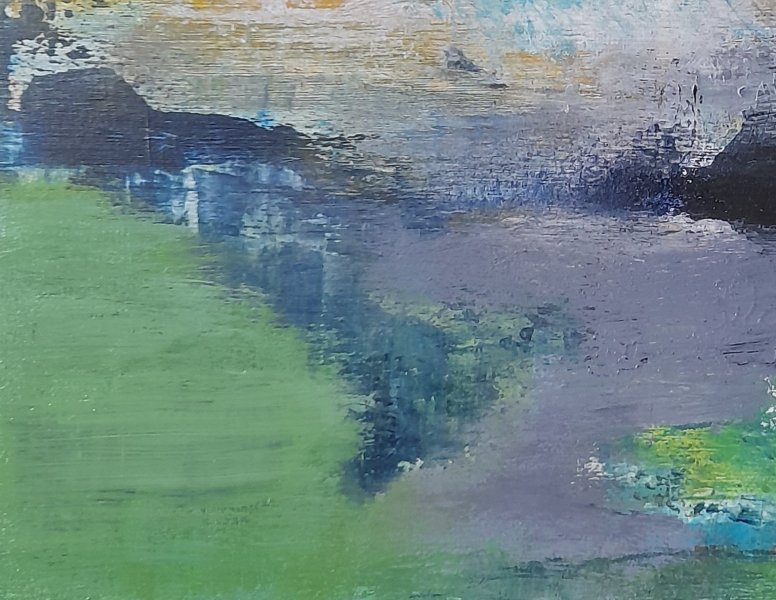 Дополнительное изображение 5: Абстракционизм Пейзаж Живопись "Маленькие летние желания II" живописец Roser JB смешанная техника дерево 