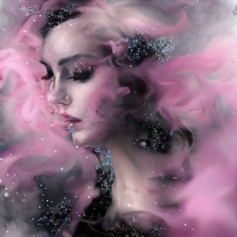 Sztuka cyfrowa "Portret różowej gwiazdy", artysta cyfrowy MeaHau w Jose Art Gallery