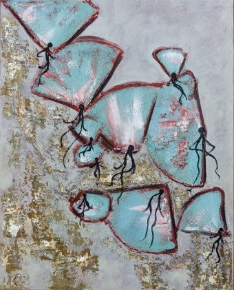 Fans: Retro Floral Emotion in Art