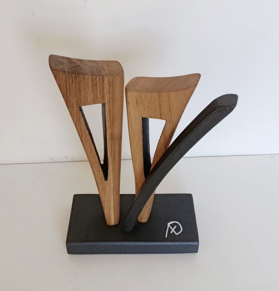 Additional view 1: Abstract Symbolic Sculpture Open forms by sculptor Anna e Daniele Beltrame A+D Art Wood 