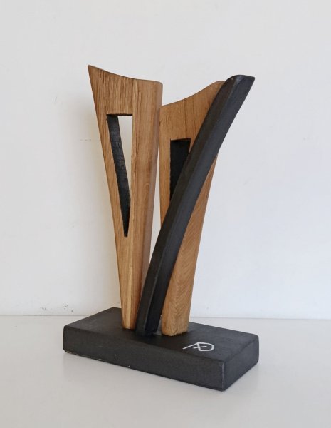 Additional view 2: Abstract Symbolic Sculpture Open forms by sculptor Anna e Daniele Beltrame A+D Art Wood 