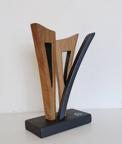 Additional view 3: Abstract Symbolic Sculpture Open forms by sculptor Anna e Daniele Beltrame A+D Art Wood 