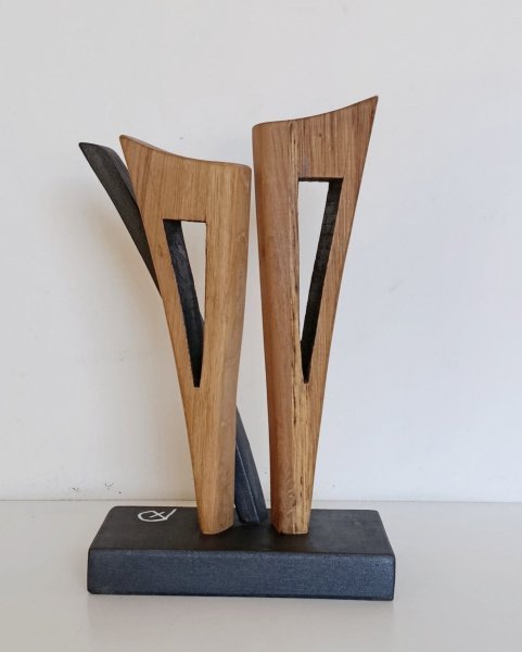 Additional view 4: Abstract Symbolic Sculpture Open forms by sculptor Anna e Daniele Beltrame A+D Art Wood 