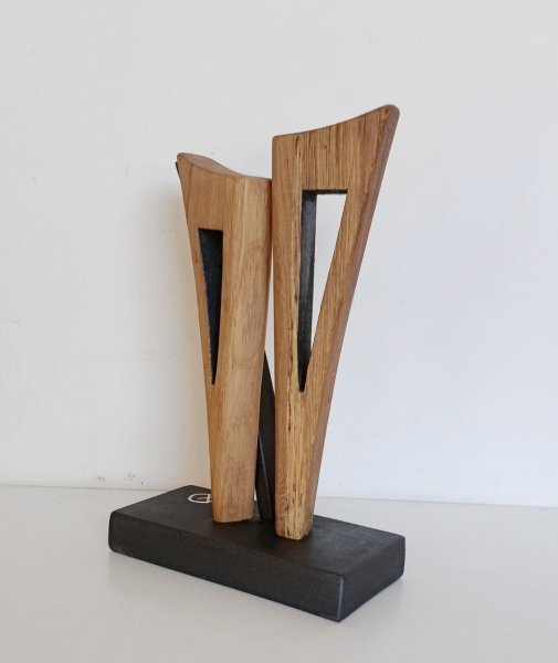 Additional view 5: Abstract Symbolic Sculpture Open forms by sculptor Anna e Daniele Beltrame A+D Art Wood 