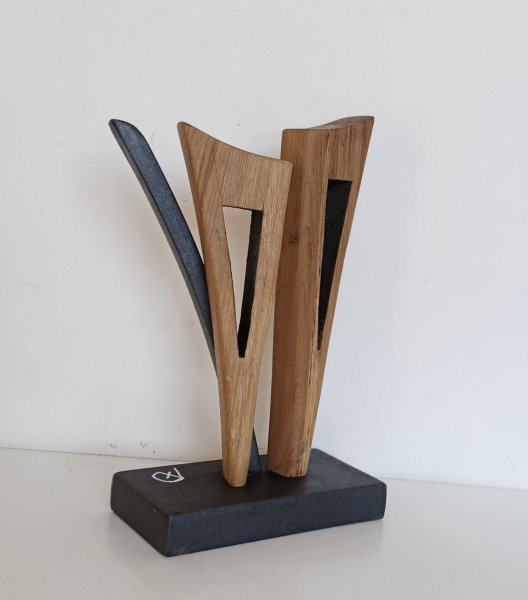 Additional view 6: Abstract Symbolic Sculpture Open forms by sculptor Anna e Daniele Beltrame A+D Art Wood 