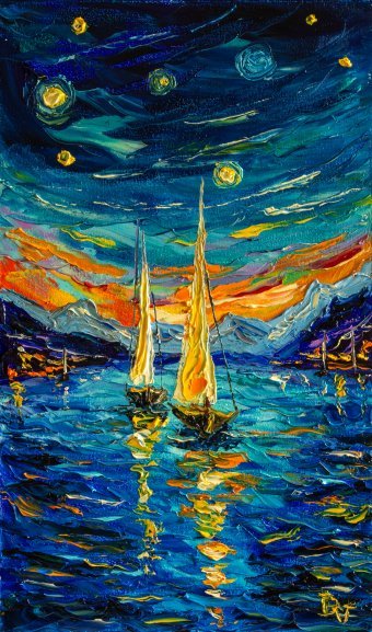 Painting "Sailing Dreams" by painter Vladyslav Durniev oil canvas at Jose Art Gallery