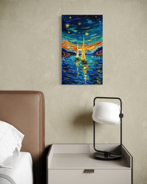 Additional view 2: Impressionism Marine Art Painting Sailing Dreams by painter Vladyslav Durniev oil canvas 