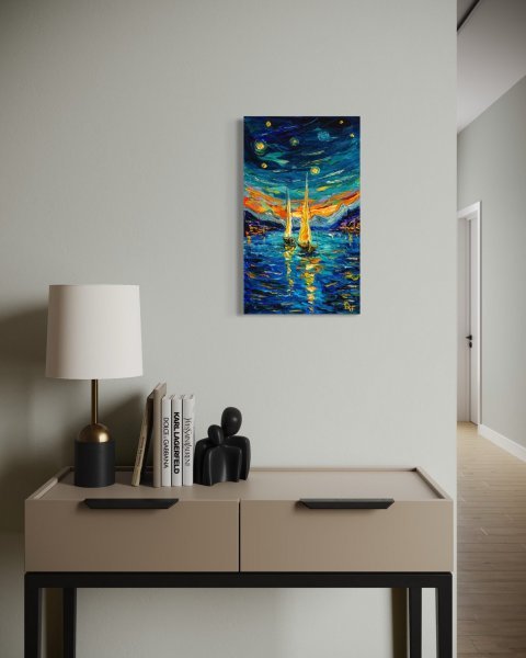 Additional view 4: Impressionism Marine Art Painting Sailing Dreams by painter Vladyslav Durniev oil canvas 