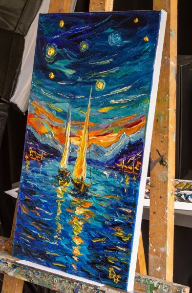 Additional view 6: Impressionism Marine Art Painting Sailing Dreams by painter Vladyslav Durniev oil canvas 