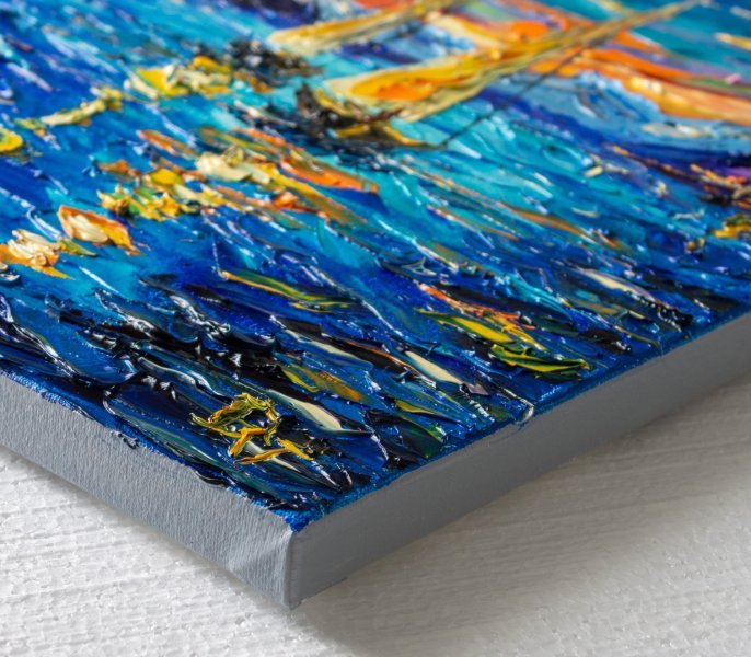 Additional view 8: Impressionism Marine Art Painting Sailing Dreams by painter Vladyslav Durniev oil canvas 