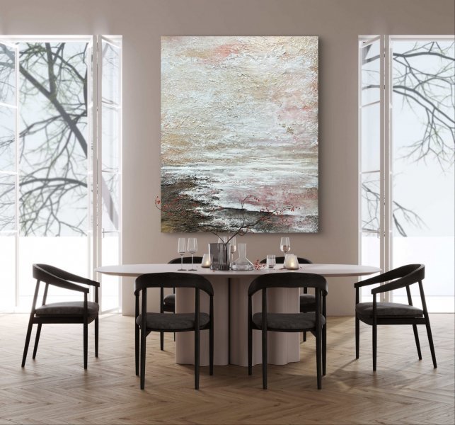 Дополнительное изображение 1: Импрессионизм Интерьер Живопись "Уход" живописец Ксения Елисеева смешанная техника холст 