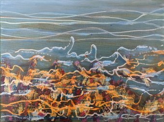 Painting "Simphony 3. Abstract Waves of Emotion" by painter Lena Kolambet acrylic canvas at Jose Art Gallery