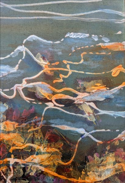 Additional view 1: Abstract Marine Art Painting Simphony 3. Abstract Waves of Emotion by painter Lena Kolambet acrylic canvas 