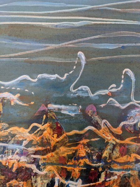 Additional view 2: Abstract Marine Art Painting Simphony 3. Abstract Waves of Emotion by painter Lena Kolambet acrylic canvas 