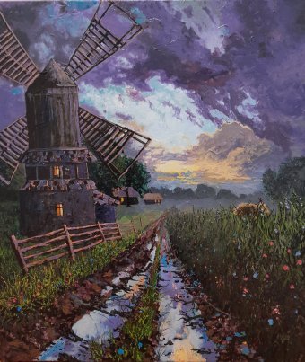 Road near the windmill