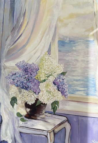 Sea morning: the tenderness of lilac