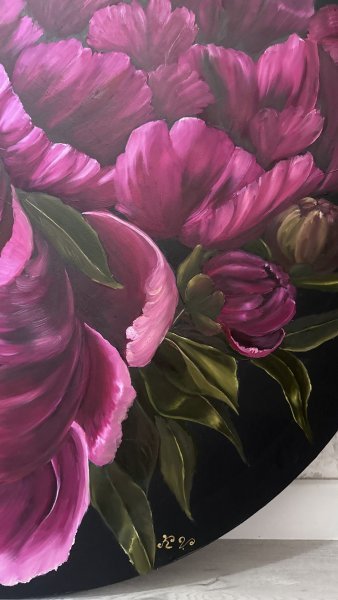 Immagine aggiuntiva 1: Realismo Floreale Pittura "Peonie Borgogna", pittore Vera Kozlovskih olio tela 