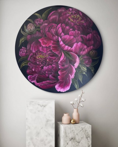 Immagine aggiuntiva 6: Realismo Floreale Pittura "Peonie Borgogna", pittore Vera Kozlovskih olio tela 