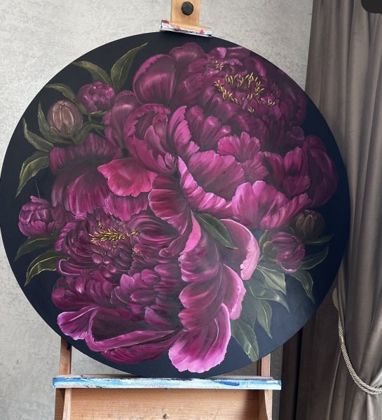 Immagine aggiuntiva 8: Realismo Floreale Pittura "Peonie Borgogna", pittore Vera Kozlovskih olio tela 