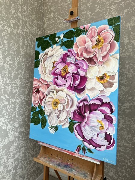 Immagine aggiuntiva 1: Realismo Floreale Pittura "Giardino in fiore", pittore Vera Kozlovskih olio tela 