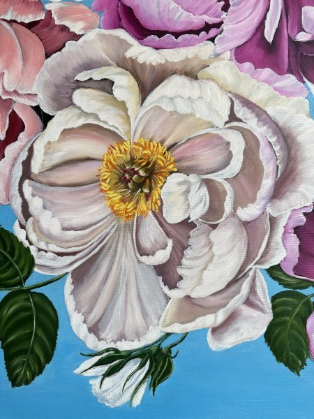 Immagine aggiuntiva 4: Realismo Floreale Pittura "Giardino in fiore", pittore Vera Kozlovskih olio tela 