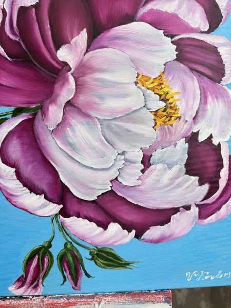 Immagine aggiuntiva 5: Realismo Floreale Pittura "Giardino in fiore", pittore Vera Kozlovskih olio tela 