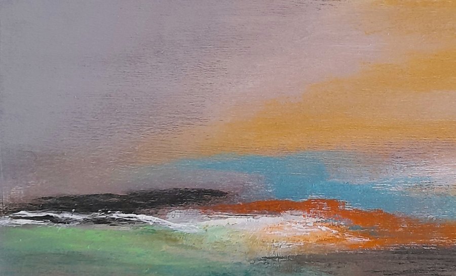 Additional view 1: Abstract Landscape Painting Little Summer Wishes III by painter Roser JB mixed method wood 