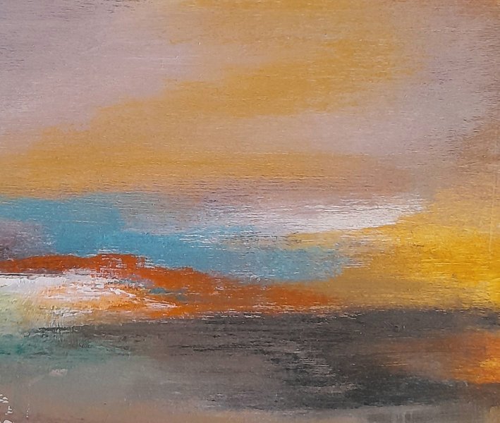 Additional view 2: Abstract Landscape Painting Little Summer Wishes III by painter Roser JB mixed method wood 