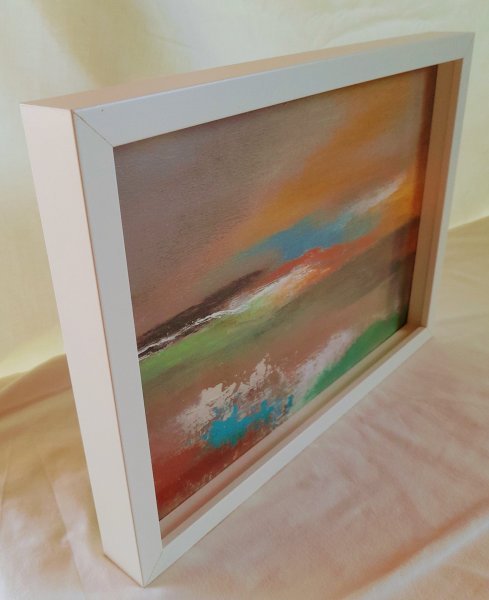 Additional view 4: Abstract Landscape Painting Little Summer Wishes III by painter Roser JB mixed method wood 