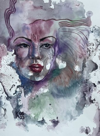 Painting "The lady hope" by painter Katerina Anchugova watercolor paper at Jose Art Gallery