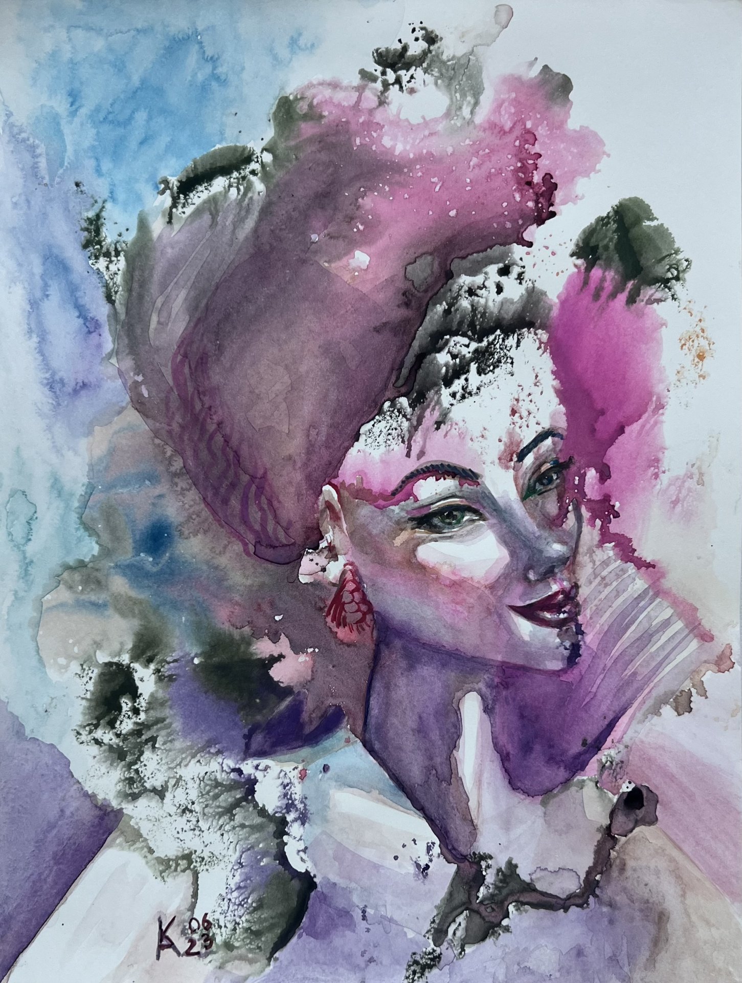 The lady morning Painting by Katerina Anchugova