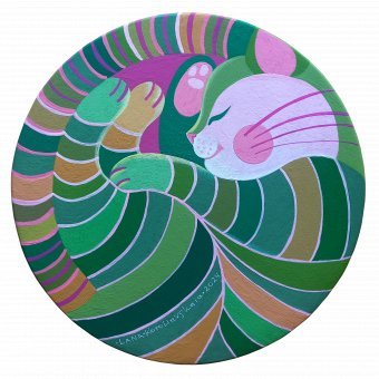 Painting "His name is Emerald" by painter Lana Korolievskaia acrylic wood at Jose Art Gallery
