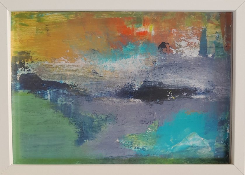 Дополнительное изображение 8: Абстракционизм Пейзаж Живопись "Маленькие летние желания II" живописец Roser JB смешанная техника дерево 