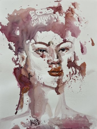 The lady with a bird