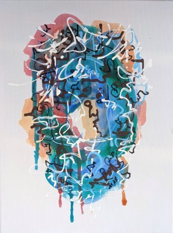 Painting "Novel: The Soloist of Abstract Music" by painter Lena Kolambet acrylic canvas at Jose Art Gallery