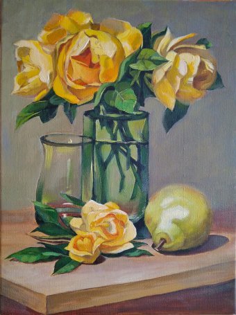 Painting "Flower pause" by painter Adri acrylic canvas at Jose Art Gallery