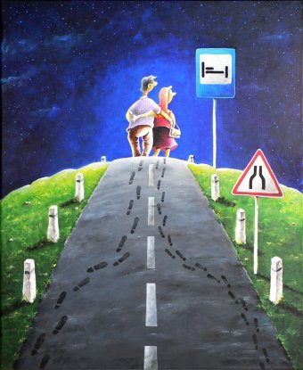 Живопись "Дорожные знаки", живописец Kostyantyn Kazanchev акрил холст в Jose Art Gallery