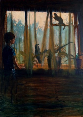 Painting "Window 1" by painter Serhiy Roy oil cardboard at Jose Art Gallery