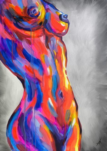 Painting "The color of her" by painter Anastasia Kozorez acrylic canvas at Jose Art Gallery