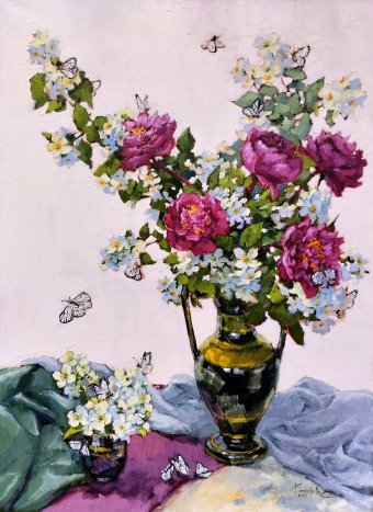 Pintura "Fragancia de verano: la ternura del verano en las flores.", pintor Svitlana Komarova óleo lienzo en Jose Art Gallery