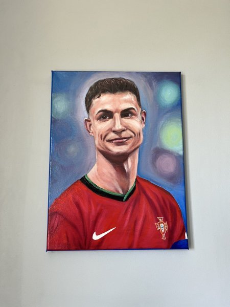 Additional view 1: Contemporary Art Portrait Painting Cristiano Ronaldo Football Legend Portrait by painter Stepan Ribkevich oil canvas 