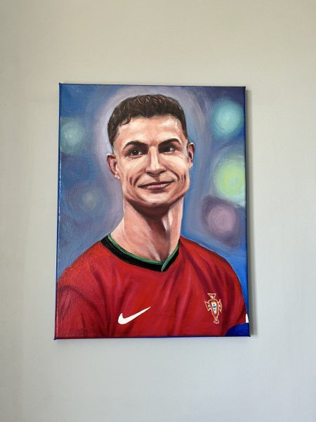 Additional view 2: Contemporary Art Portrait Painting Cristiano Ronaldo Football Legend Portrait by painter Stepan Ribkevich oil canvas 