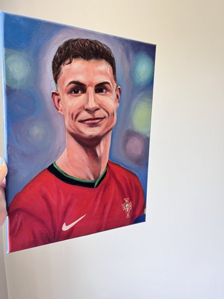 Additional view 4: Contemporary Art Portrait Painting Cristiano Ronaldo Football Legend Portrait by painter Stepan Ribkevich oil canvas 
