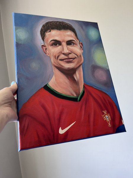 Additional view 5: Contemporary Art Portrait Painting Cristiano Ronaldo Football Legend Portrait by painter Stepan Ribkevich oil canvas 
