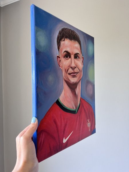 Additional view 7: Contemporary Art Portrait Painting Cristiano Ronaldo Football Legend Portrait by painter Stepan Ribkevich oil canvas 