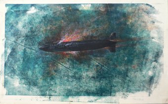 Gráfico "Fin de una era", ilustrador Kostyantyn Kazanchev técnica mixta papel en Jose Art Gallery