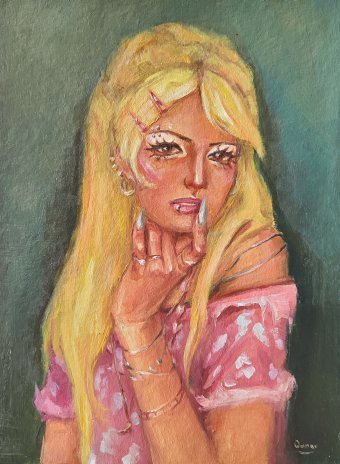 Malerei "Bearbeiten", maler/-in Q May Öl Karton in der Jose Art Gallery